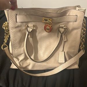 Michael Kors beige snake skin